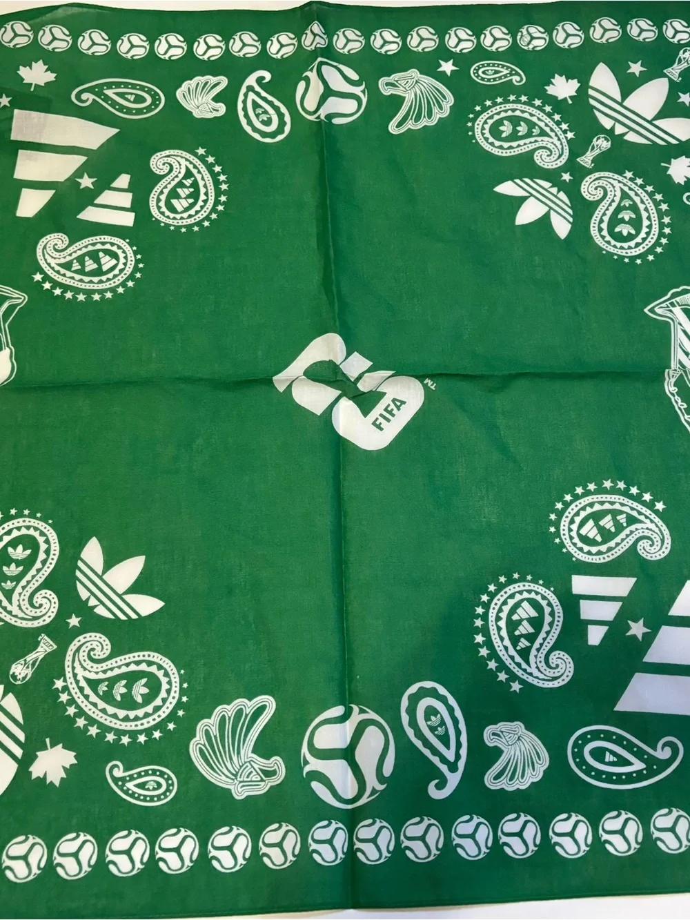 adidas Fifa Nations Green Bandana with White Paisley
